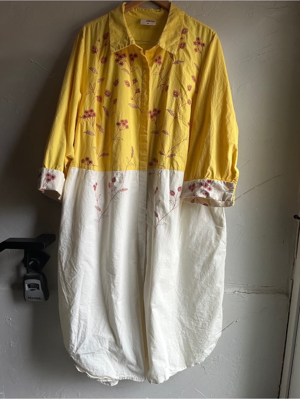 Samant Chauhan 3X Embroidered Duster Shirt Dress Lagenlook Artsy Boho Midi - Picture 2 of 15